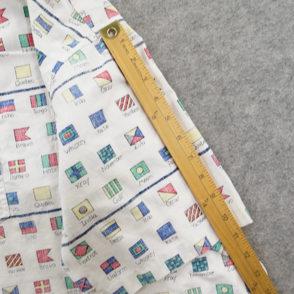 Reyn Spooner Shirt Mens Extra Large White Nautical Flag Pullover Vintage 80s - Picture 9 of 11